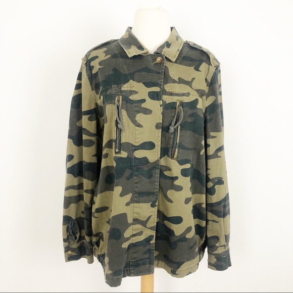 love, Fire Jackets & Blazers - Love Fire Camo Cargo Jacket L